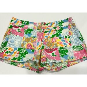 Lilly Pulitzer Callahan Shorts Size 4 Colorful Summer Patchwork Preppy Old Money